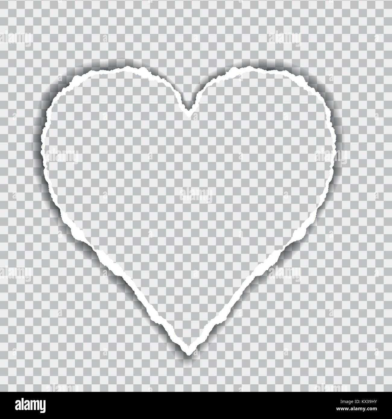 Zerrissenes Papier Mit Einem Herzen Auf Transparentem Hintergrund Gepragt Geeignet Als Grusskarte Vektor Stock Vektorgrafik Alamy