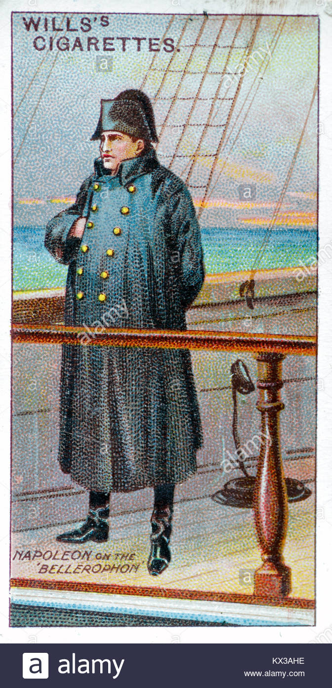 Darstellung von Napoleon Boneparte auf H.M.S. Bellerophon Stockfoto