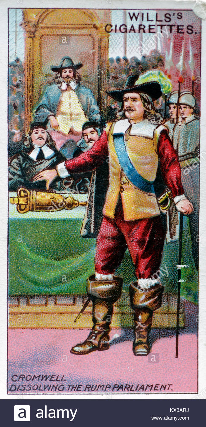 Darstellung von Oliver Cromwell Auflösen das Rumpfparlament Stockfoto