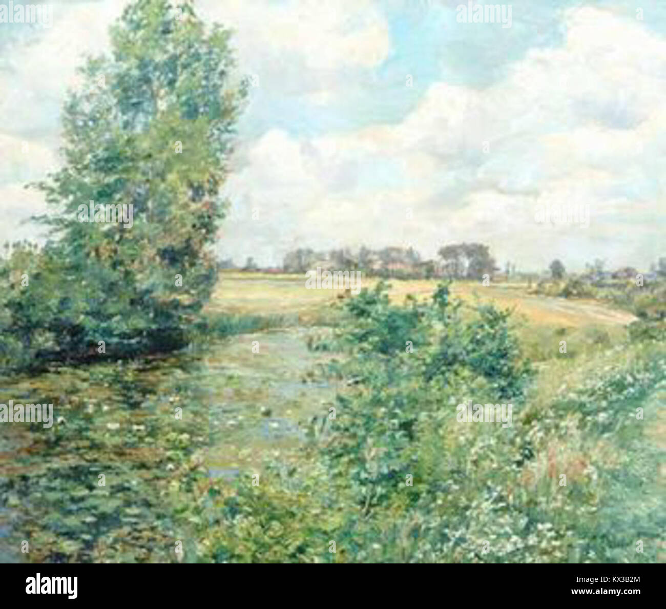 Dieses Gemälde von Marie Dostalová, *Tůňka* (1902), fängt einen Moment der europäischen Kunst des späten 19. Jahrhunderts oder frühen 20. Jahrhunderts ein und reflektiert Themen der Natur und der menschlichen Form. Stockfoto