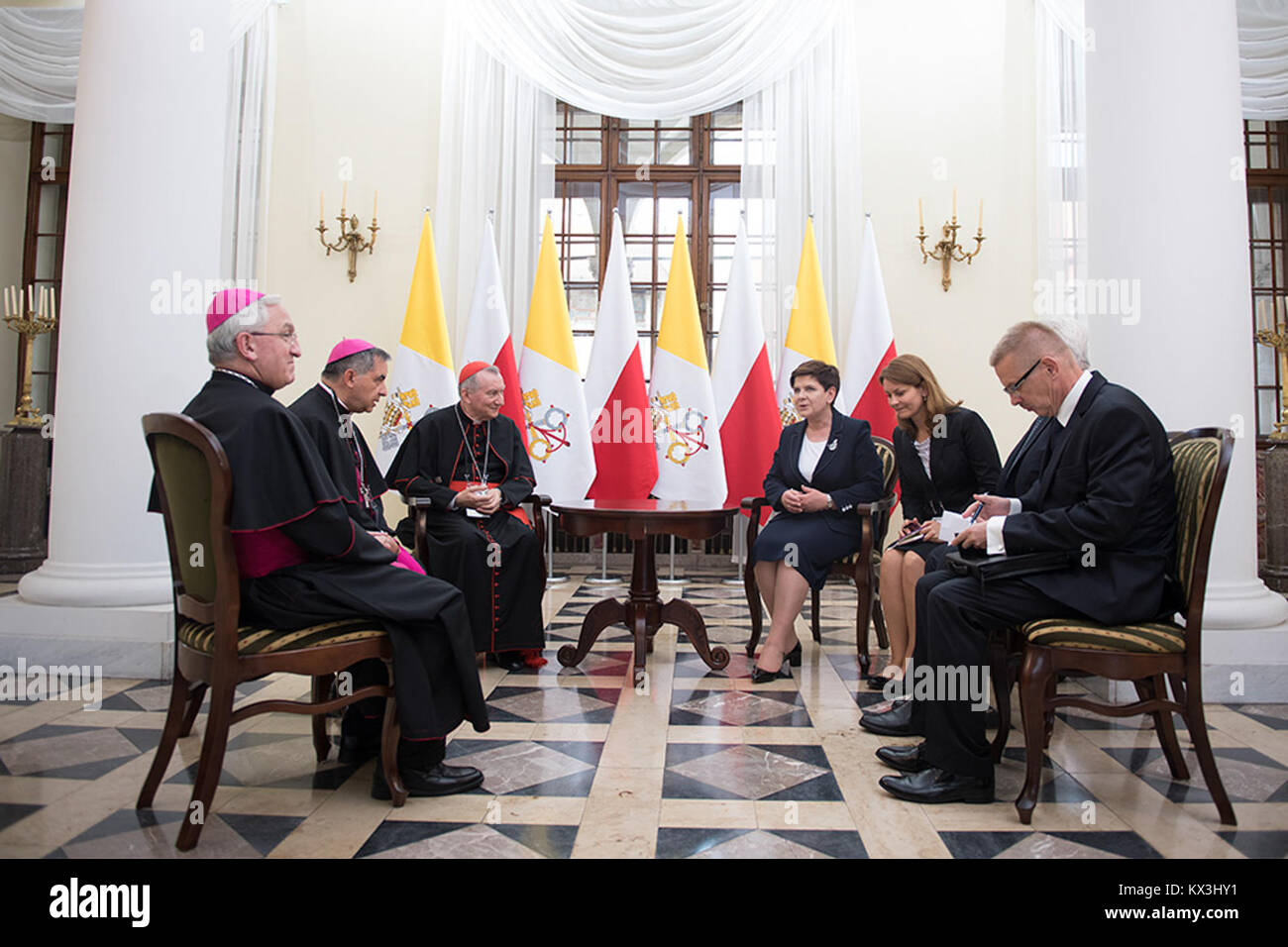 Der Weltjugendtag (Światowe DNI Młodzieży) ist eine internationale katholische Veranstaltung, bei der Jugendliche zu religiösen, kulturellen und pädagogischen Aktivitäten zusammenkommen. Stockfoto