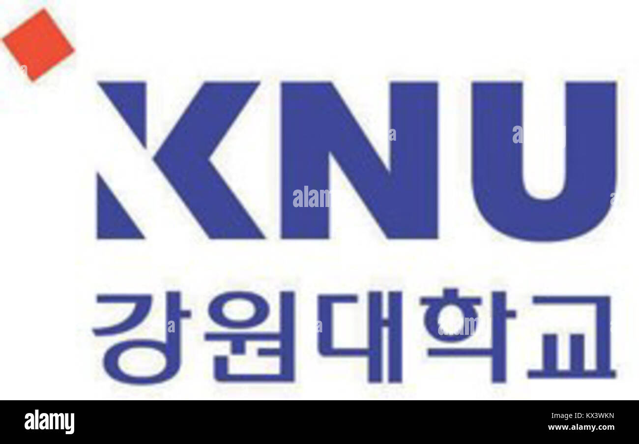 Foto des Campus der Kangwon National University in Südkorea mit Gebäuden, Layout und Umgebung Stockfoto