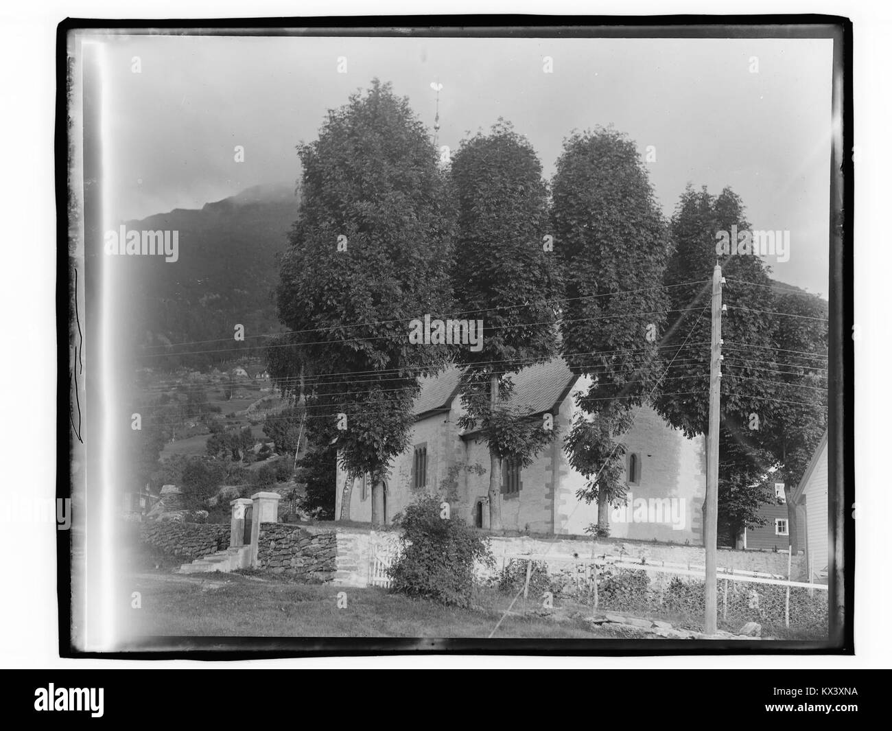 Dale Kirke. Eksteriør-NB MS G4 0743 Stockfoto