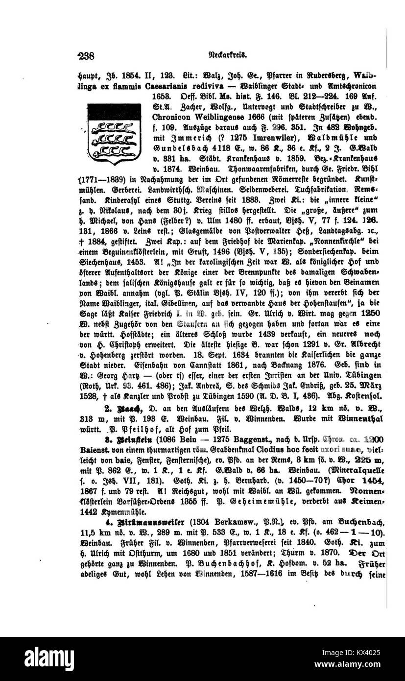 Band 238 des Königreichs Württemberg III dokumentiert historische, kulturelle und geographische Informationen über Württemberg, einschließlich Regierungsführung, Architektur, Bevölkerung und regionale Bräuche im 19. Jahrhundert. Stockfoto