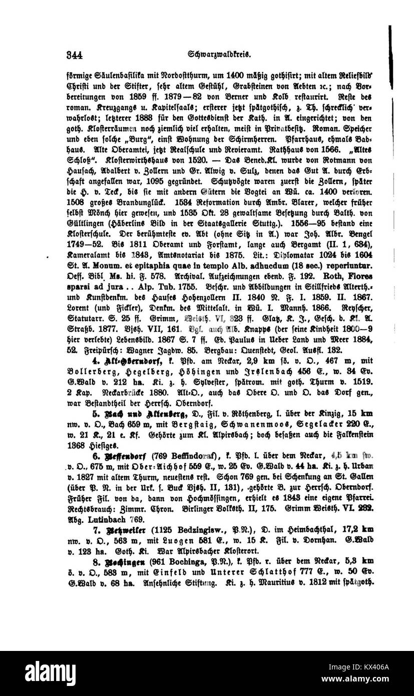 Dieser Bericht aus Band III, Seite 344, dokumentiert historische, kulturelle und politische Aspekte des Königreichs Württemberg in Deutschland. Stockfoto