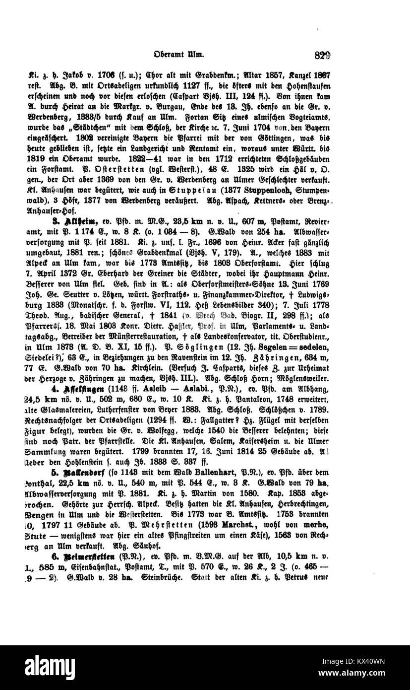 Die Platte 829 aus dem Königreich Württemberg III zeigt die Verwaltungsstruktur des Königreichs Württemberg mit Schwerpunkt auf den politischen Grenzen und der territorialen Landkarte. Die Karte zeigt die geographische Lage des Königreichs im frühen 19. Jahrhundert. Stockfoto