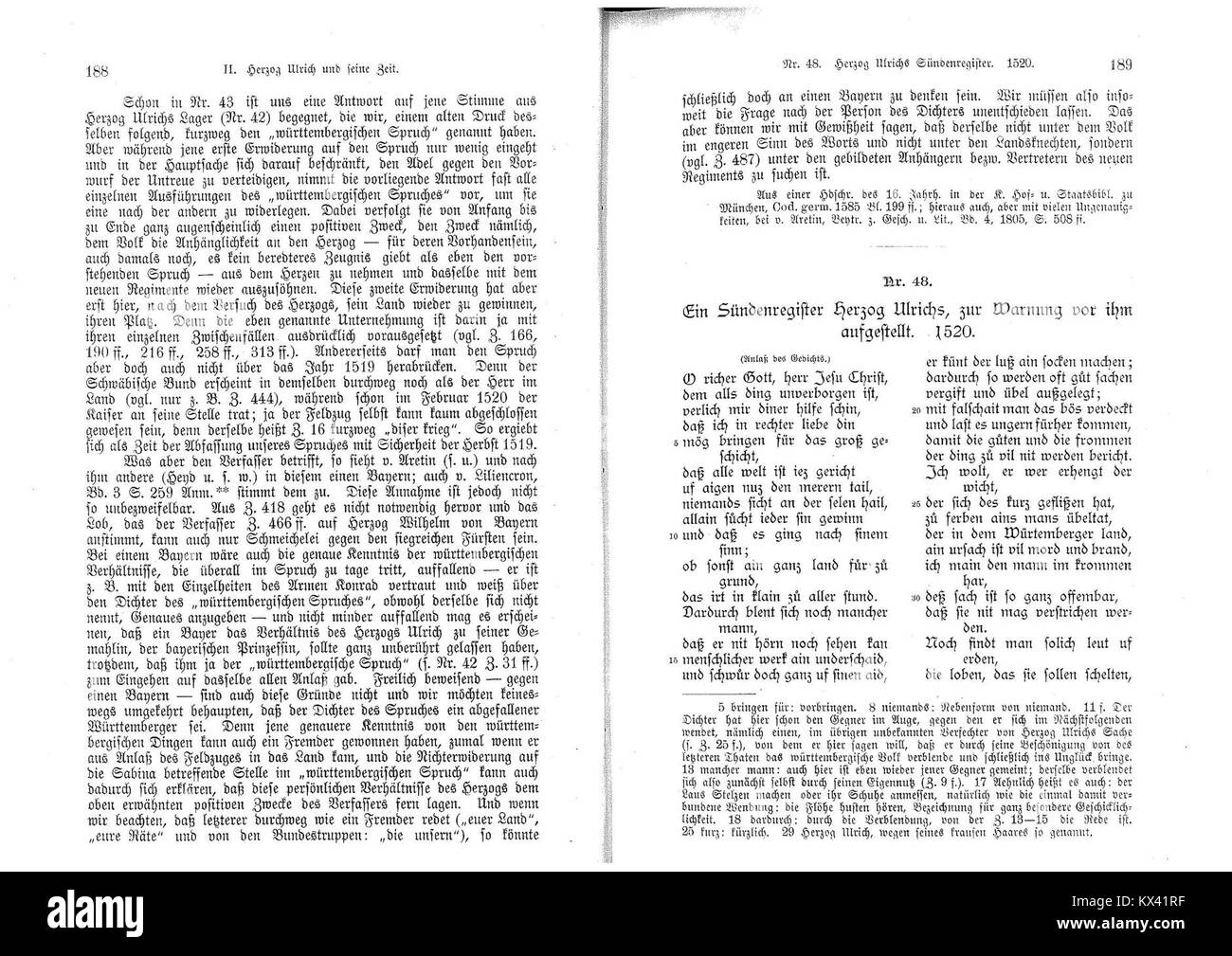 Eine Sammlung von Volksliedern aus der „de Lieder Sprache Württembergs 104“, die traditionelle Musik und Dialekte aus Württemberg erhalten. Die Sammlung spiegelt regionale Kultur, musikalisches Erbe und historische mündliche Traditionen wider. Stockfoto