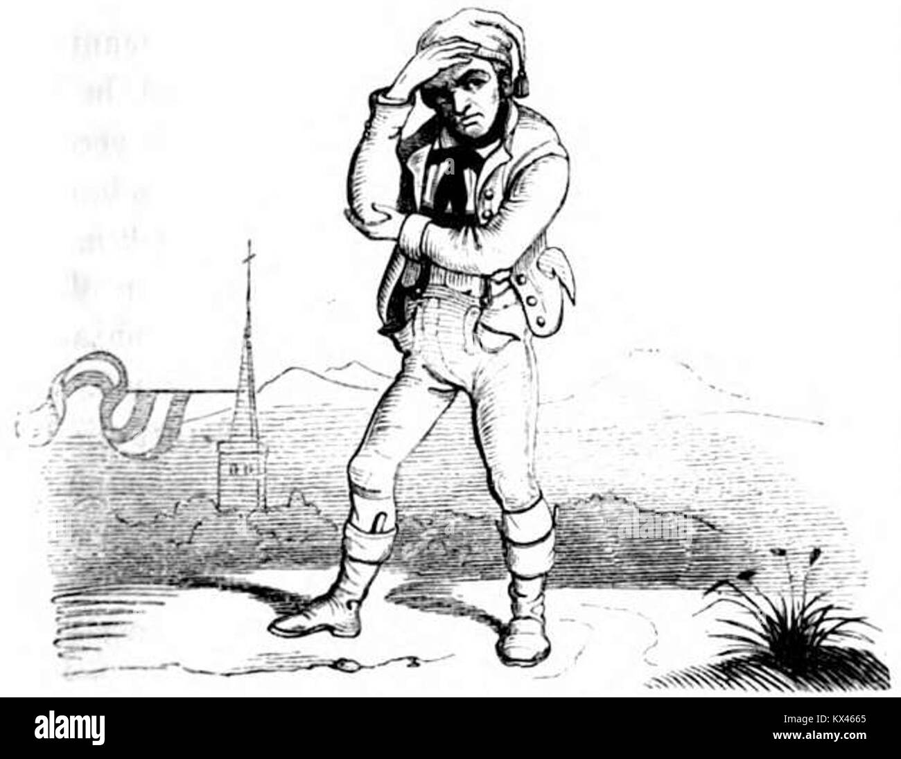 Diese Illustration aus der Reihe „der Nürnberger Trichter“ zeigt den Unterricht, die Schüleraktivitäten und den moralischen Unterricht an deutschen Schulen des frühen 20. Jahrhunderts. Stockfoto