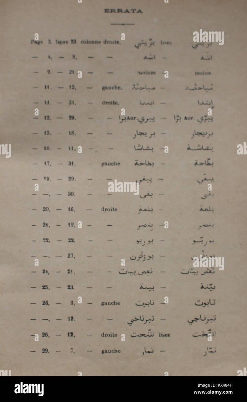 Wörterbuch Arabe-Fran çais par Alfred Nicolas (1938), 03. Stockfoto