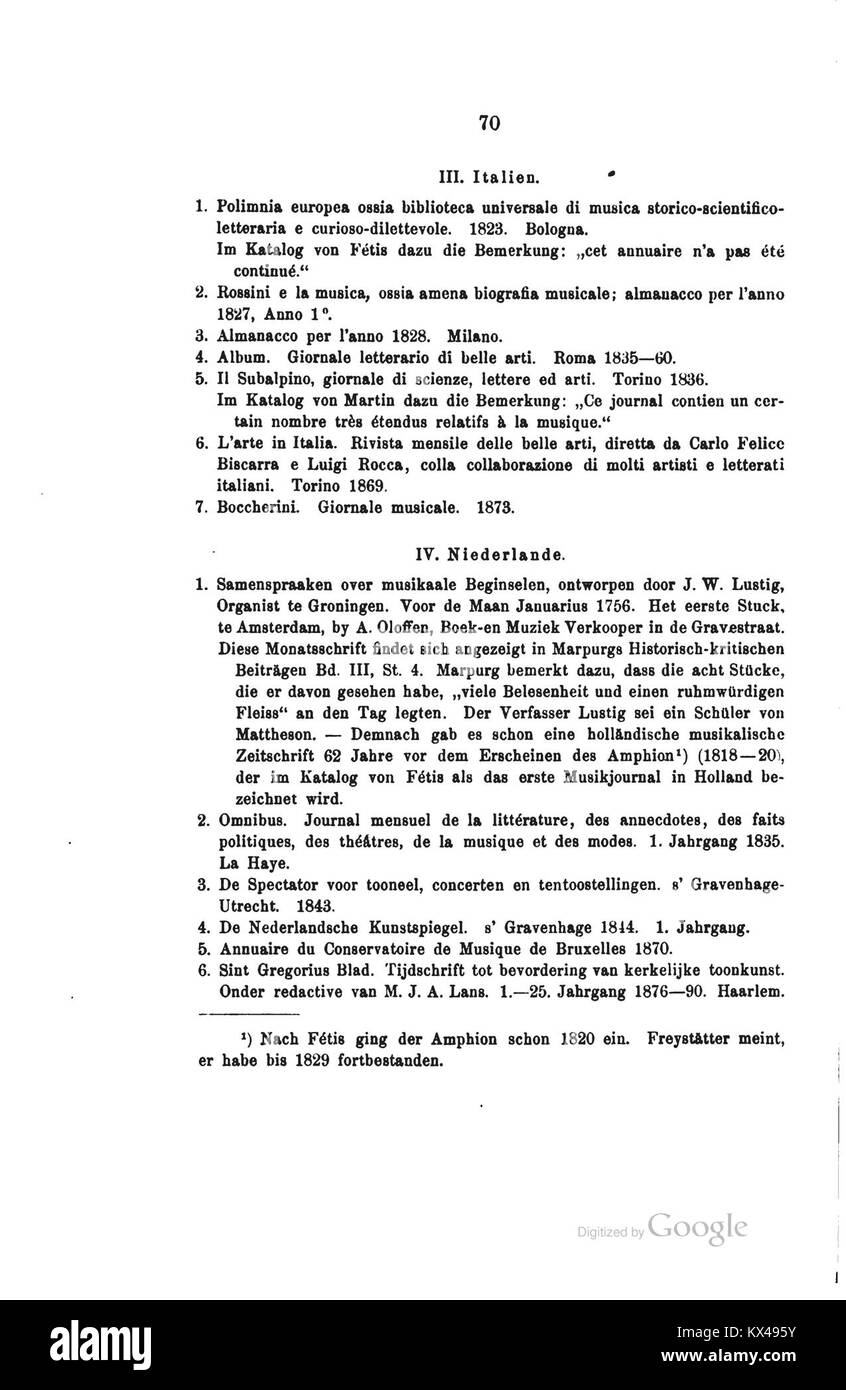 Eine historische Diskussion über die Ursprünge des Musikjournalismus, die die Entwicklung der Musikberichterstattung und -Kritik und ihren Einfluss auf die Kultur- und Mediengeschichte nachzeichnet. Stockfoto