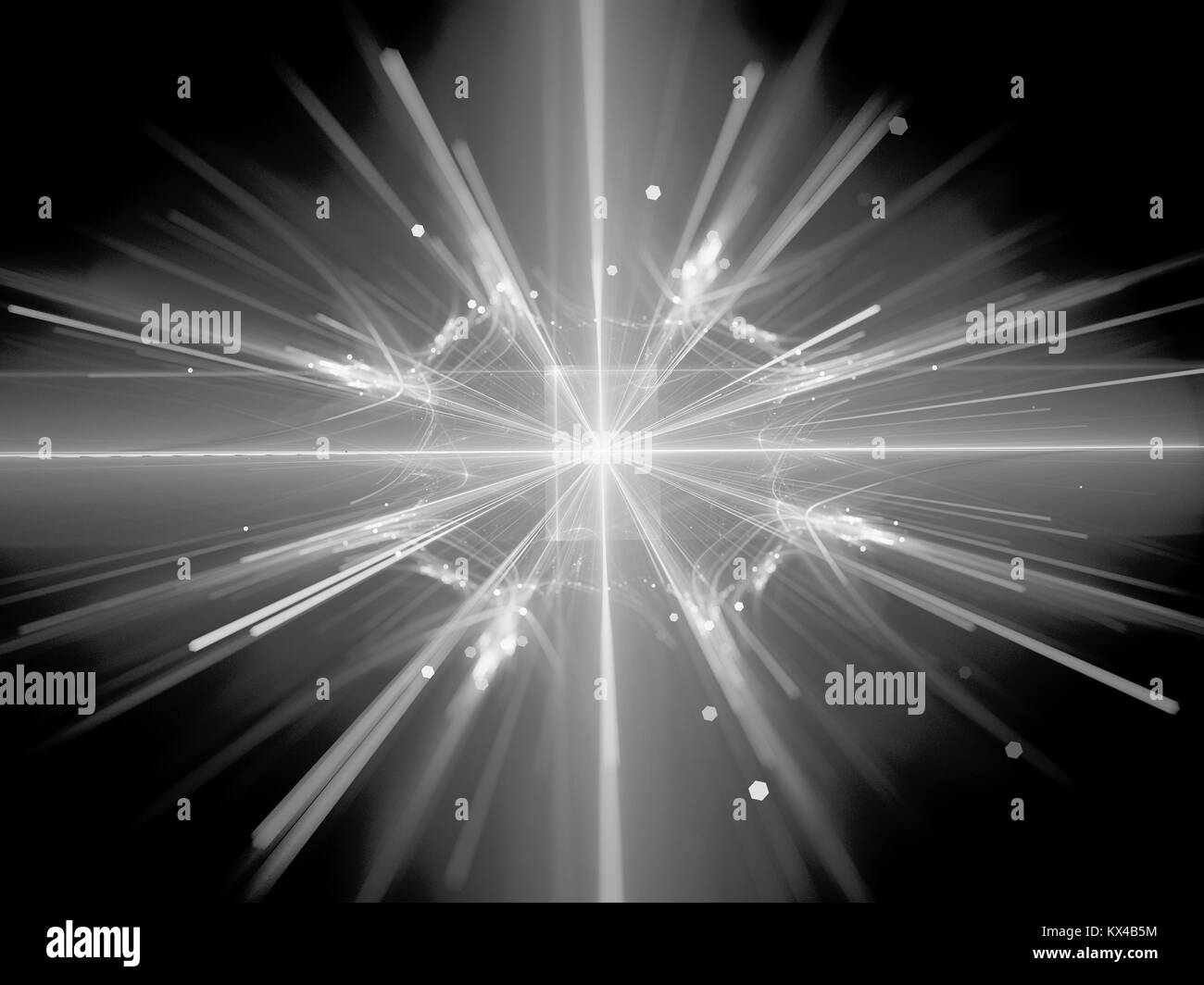 Kernspaltung in Large Hadron Collider schwarze und weiße Textur, computer-generierte Zusammenfassung Hintergrund, 3D-Rendering Stockfoto