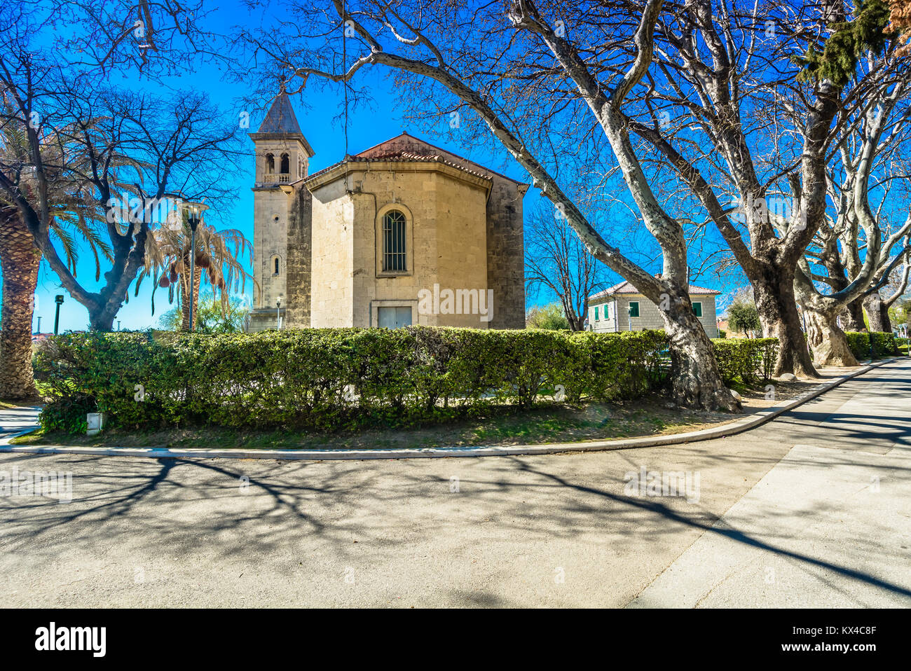 Malerischer Blick auf Soln Altstadt in Kroatien, Vorort der Stadt Split, Europa. Stockfoto