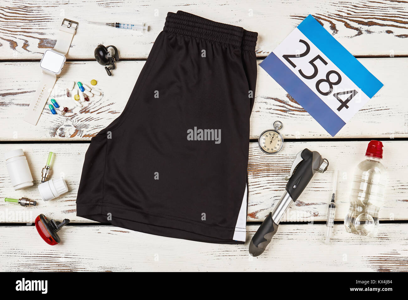 Drogen und Sportgeräte Stockfoto