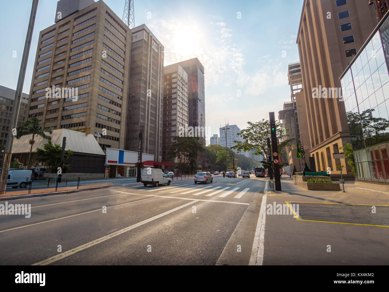Avenida Paulista - Sao Paulo, Brasilien Stockfoto