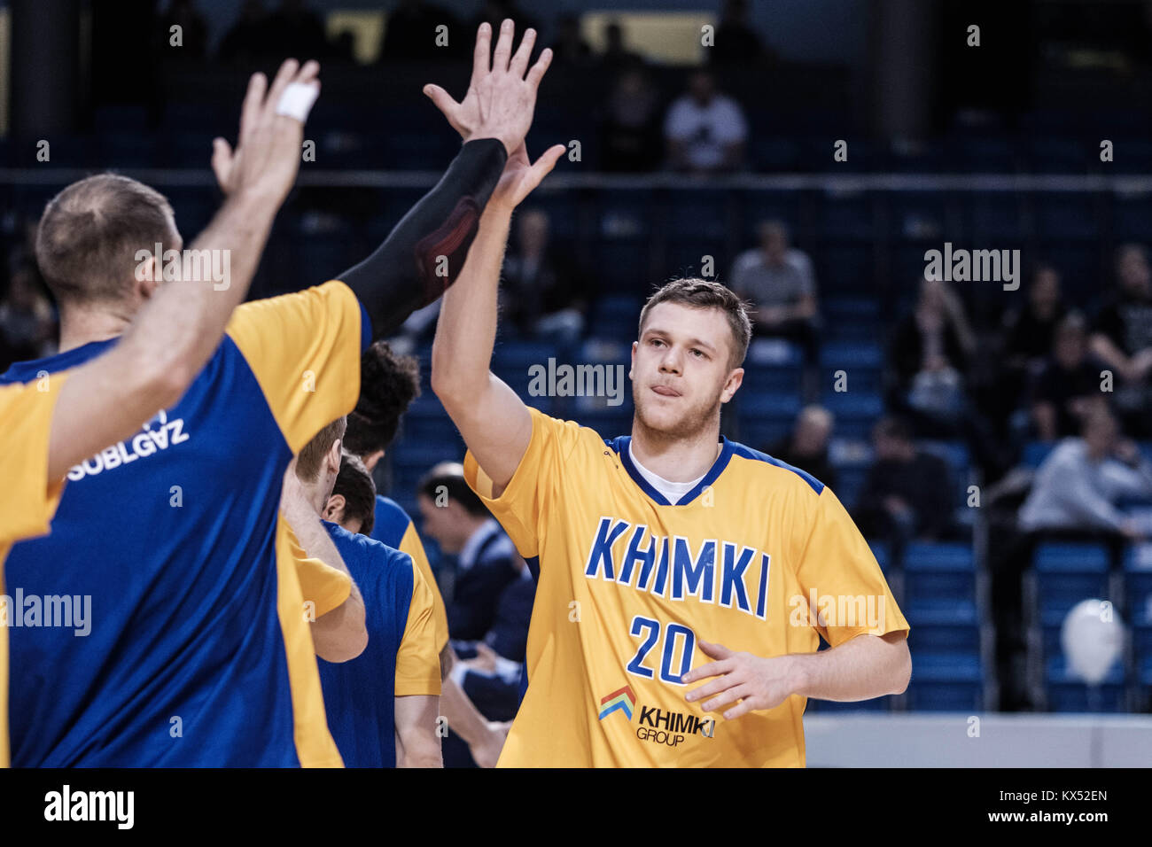 Tallinn, Harjumaa, Estland. 7 Jan, 2018. Andey Subkov von BC Khimki. BC Kalev Cramo gewann BC Khimki 90:84 VTB United Liga Spiel bei Saku Suurhall in Tallinn. Credit: Hendrik Osula/SOPA/ZUMA Draht/Alamy leben Nachrichten Stockfoto