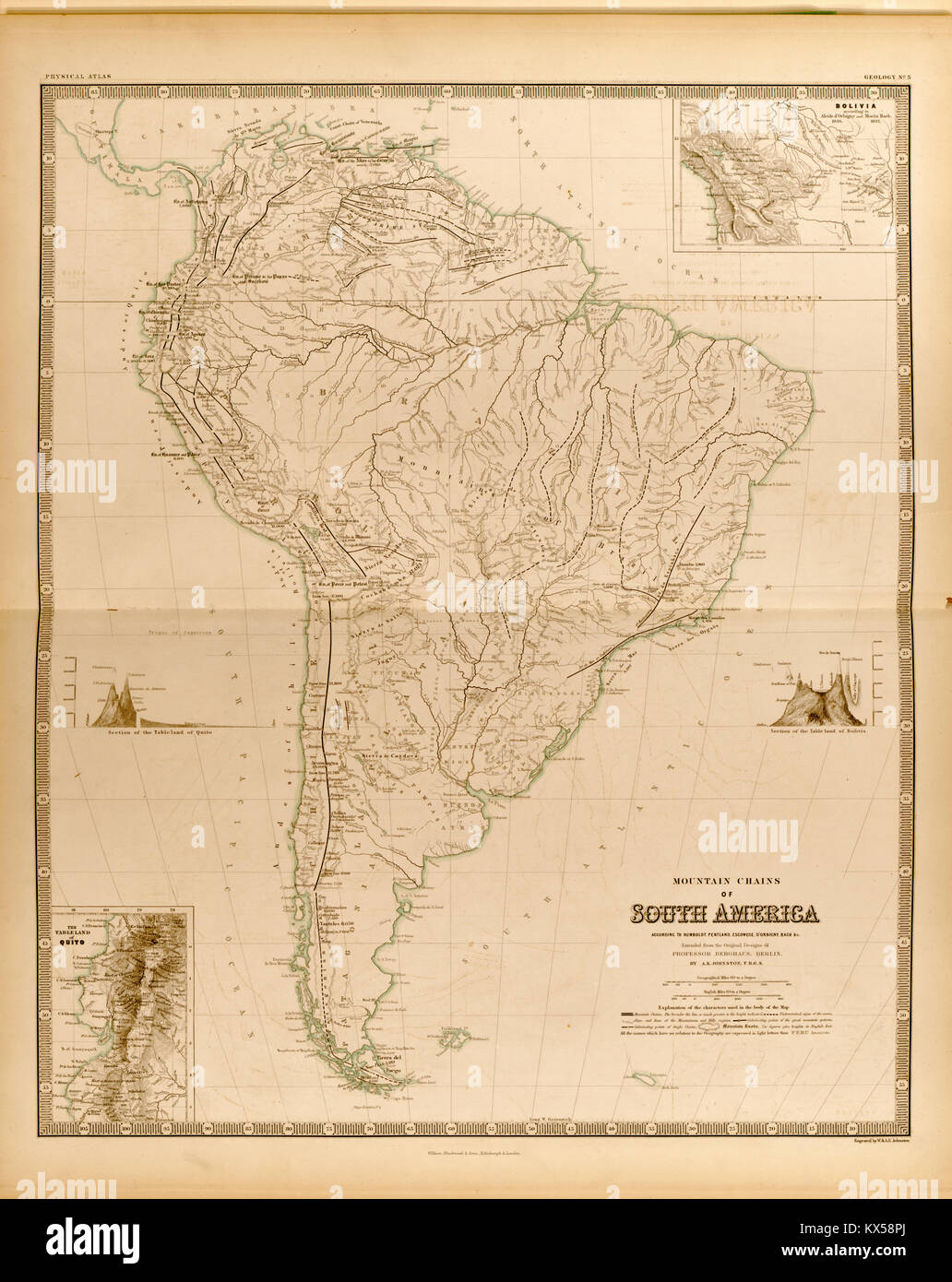 Berg-Systeme von Südamerika Stockfoto
