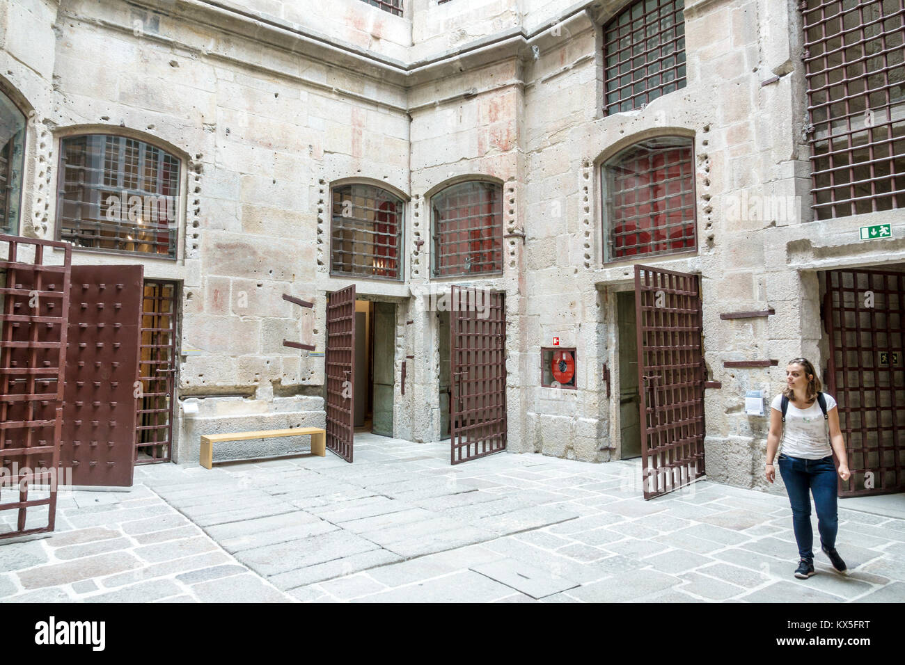 Porto Portugal, historisches Zentrum, Centro Portugues de Fotografia, Portugiesisches Fotozentrum, Museum, altes Gefängnisgebäude der Stadt, Innenhöfe, Hispanic, Immi Stockfoto