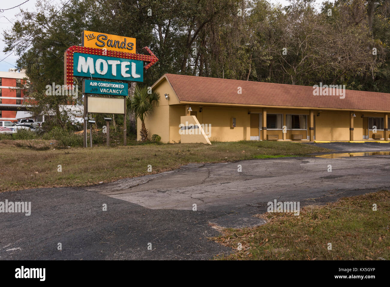 Das Sands Motel auf der SR 441 in Gainesville, Florida, USA Stockfoto