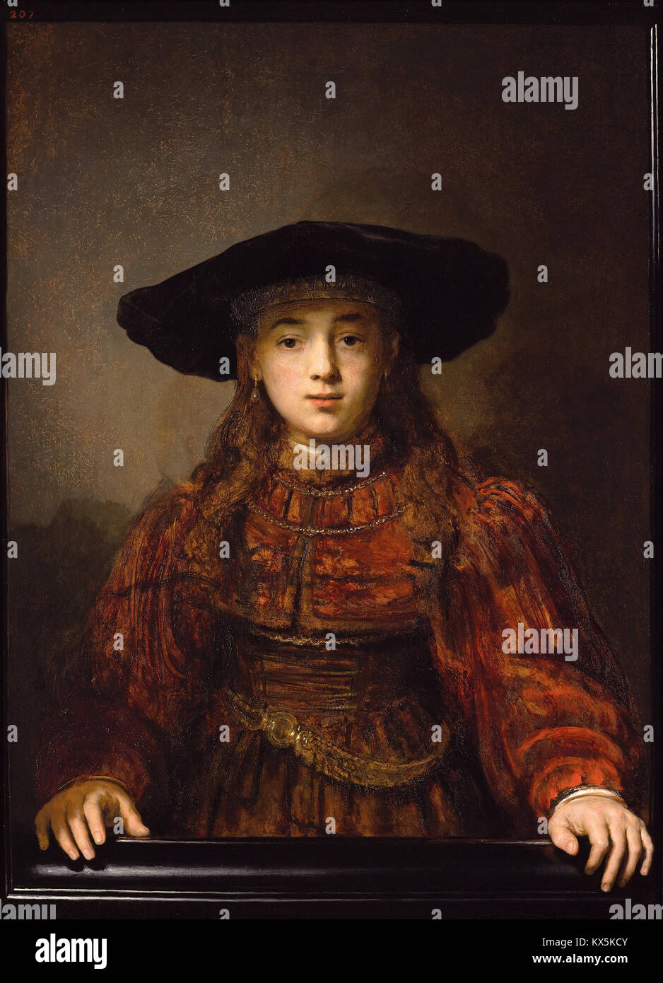 Die Mädchen in ein Bild von Rembrandt Stockfoto