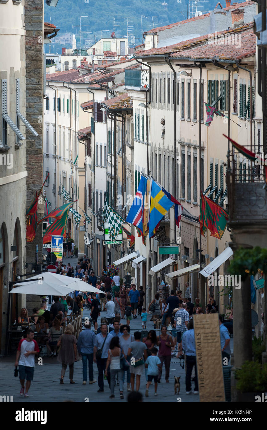 Corso Italia im historischen Zentrum von Arezzo, Toskana, Italien. 5. August 2016 © wojciech Strozyk/Alamy Stock Foto Stockfoto