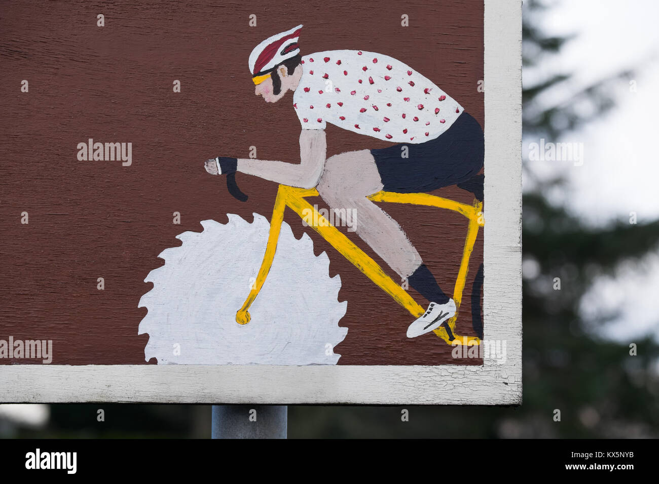 Fahrrad an Gayle historischen Sägemühle Wensleydale North Yorkshire England 6.1.18 Stockfoto