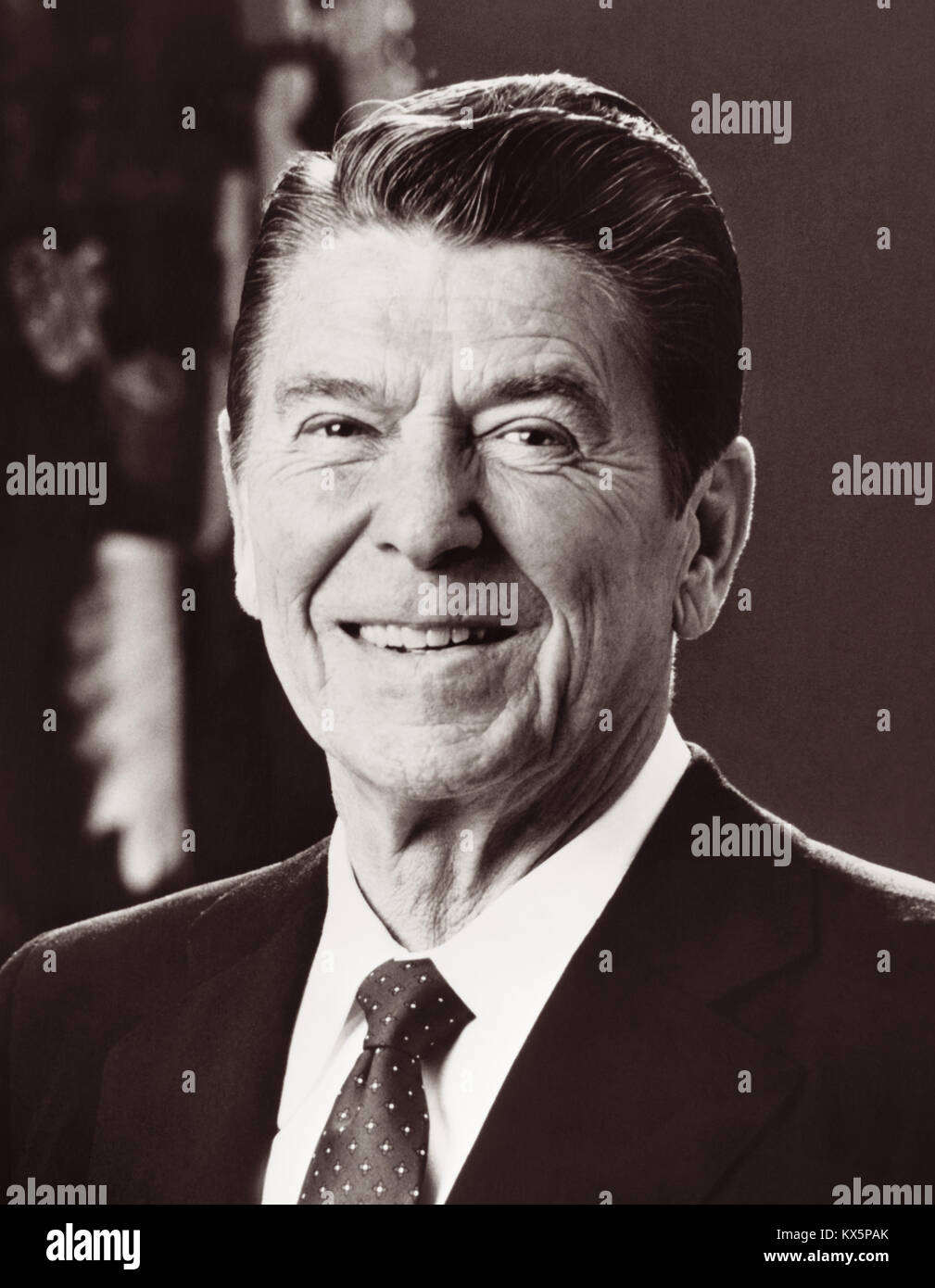 Präsident Ronald Reagan (1911-2004), 40. Präsident der Vereinigten Staaten. Stockfoto
