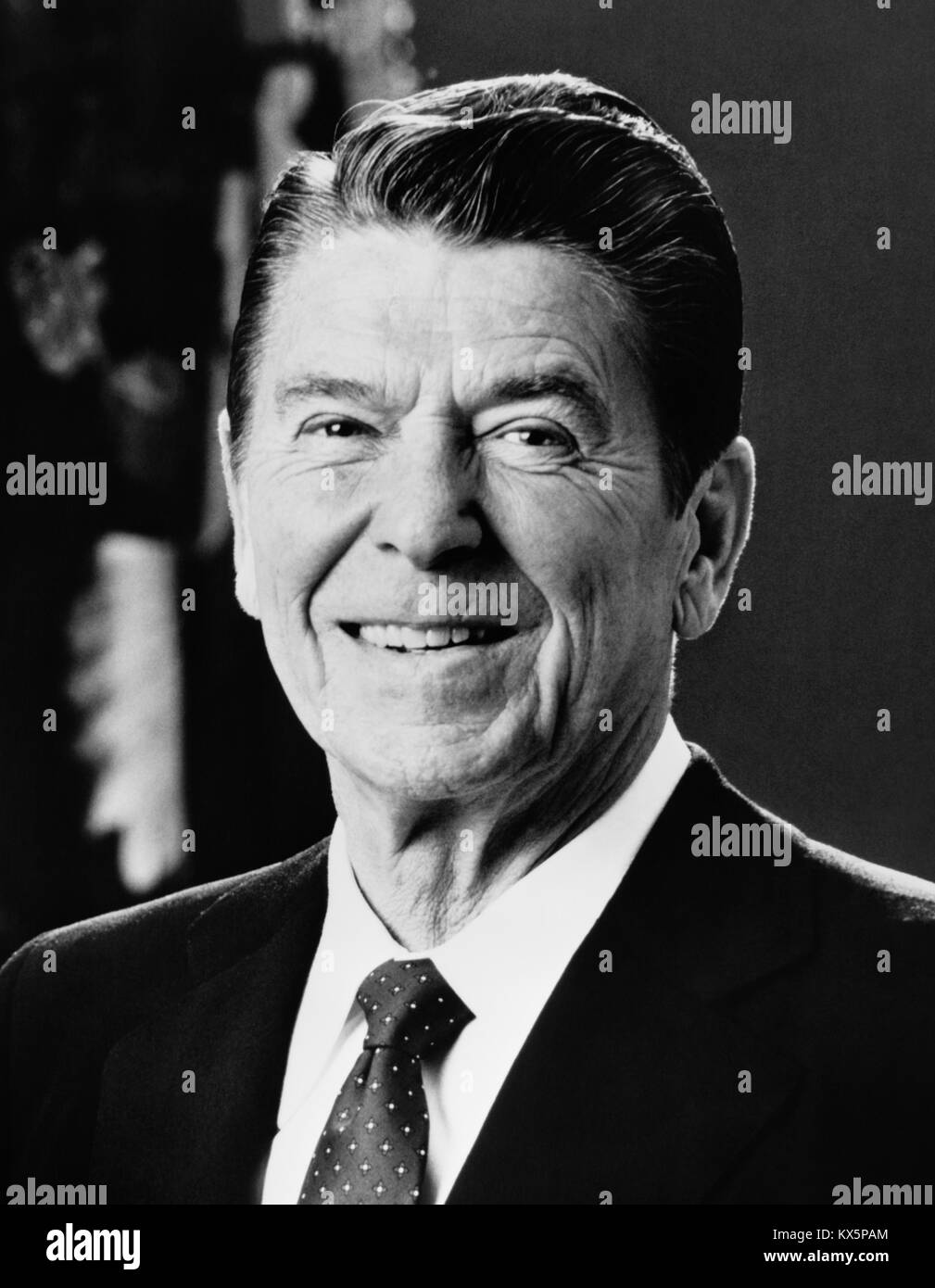 Präsident Ronald Reagan (1911-2004) war der 40. Präsident der Vereinigten Staaten (01/20/1981 - 01/20/1989). Stockfoto