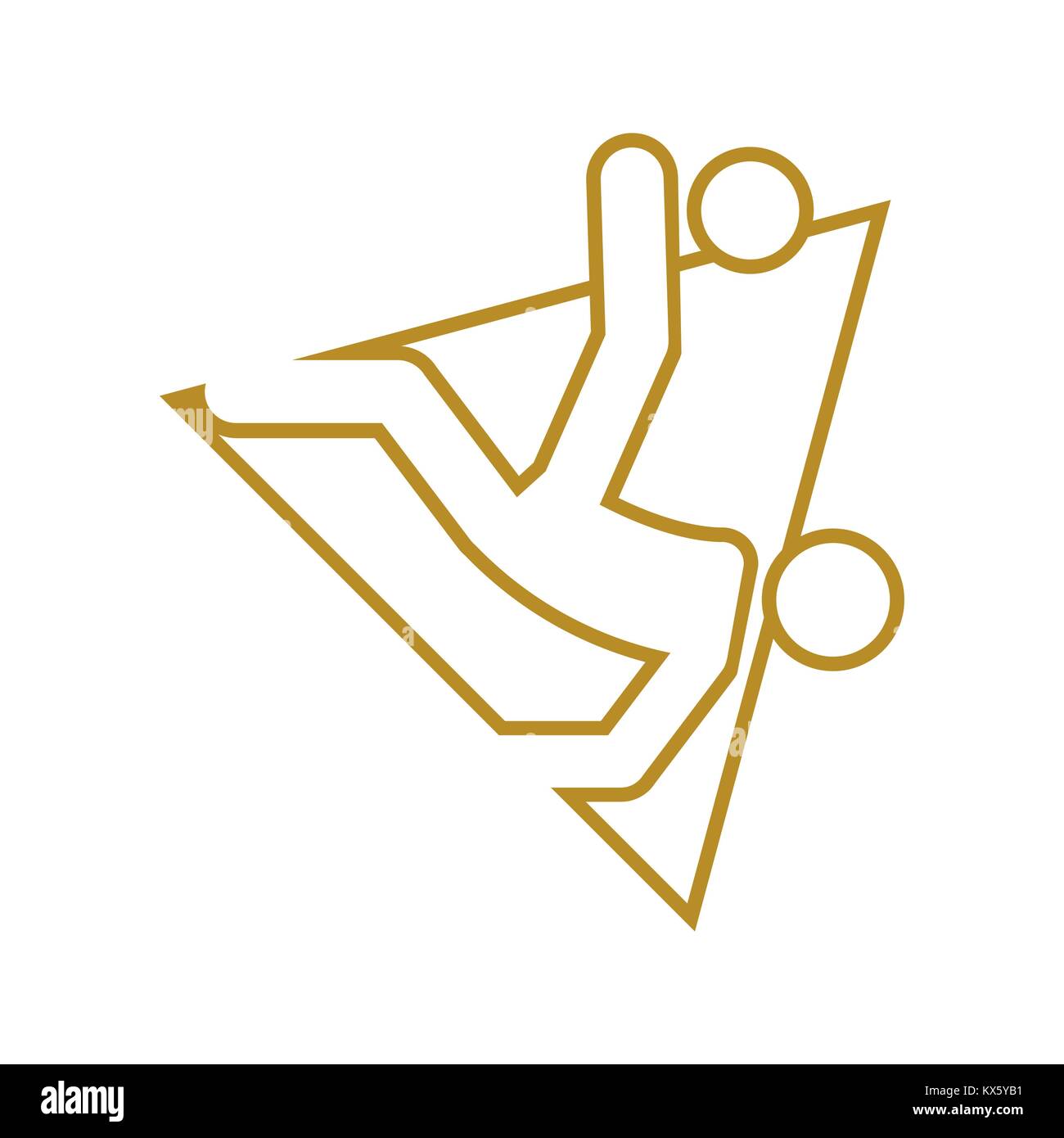 Dreieck Form Overhead Kick Fußball Fußball Sport Übersicht Abbildung Symbol Vektor Illustration Graphic Design Stock Vektor