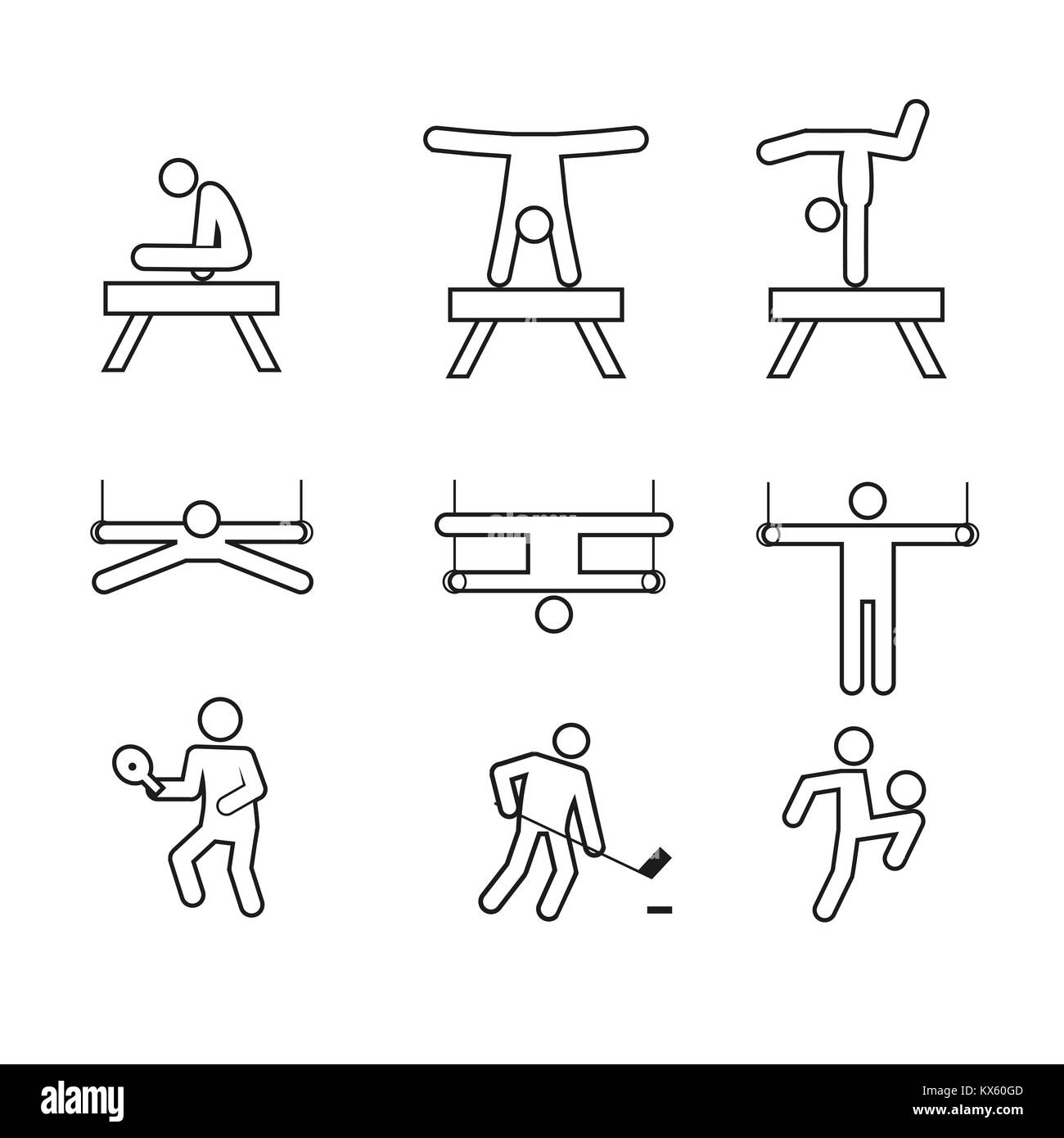 Gymnastik Sport abstrakte Struktursymbol Vector Illustration Graphic Design. Stock Vektor