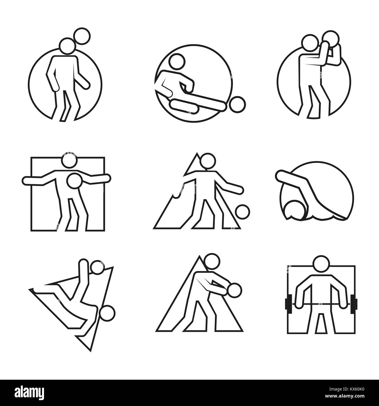 Übersicht Sport abstrakte Form Symbol Vektor Illustration Graphic Design. Stock Vektor