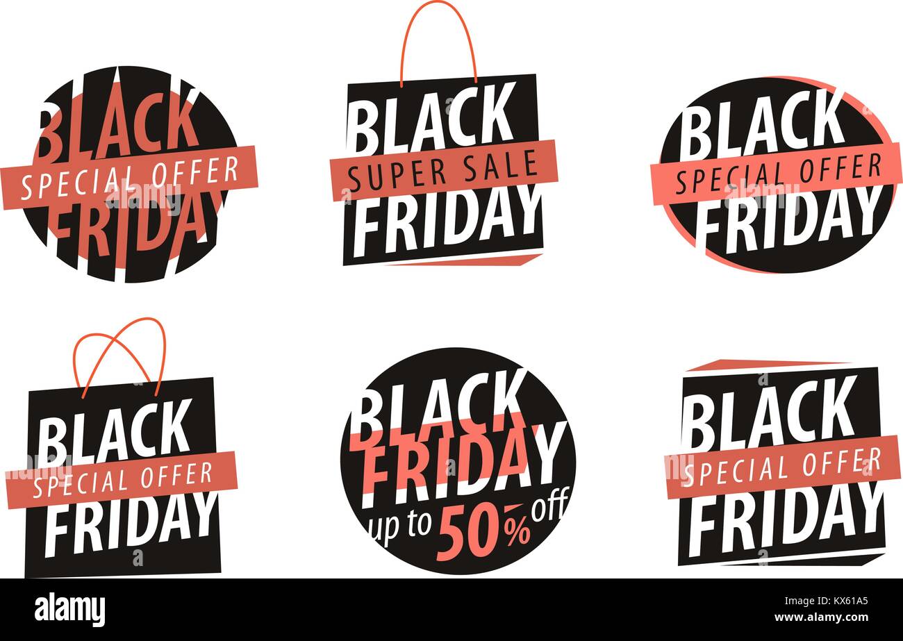 Schwarzer Freitag, Logo. Sale, Discount, niedriger Preis, Shopping label oder das Symbol. Vector Illustration Stock Vektor