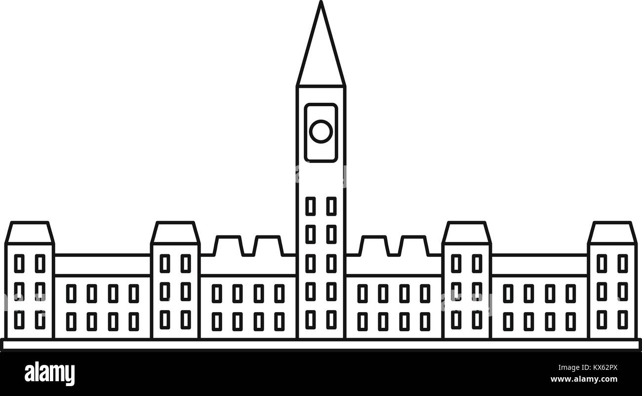 Parlament in Ottawa Symbol, outline Style Stock Vektor