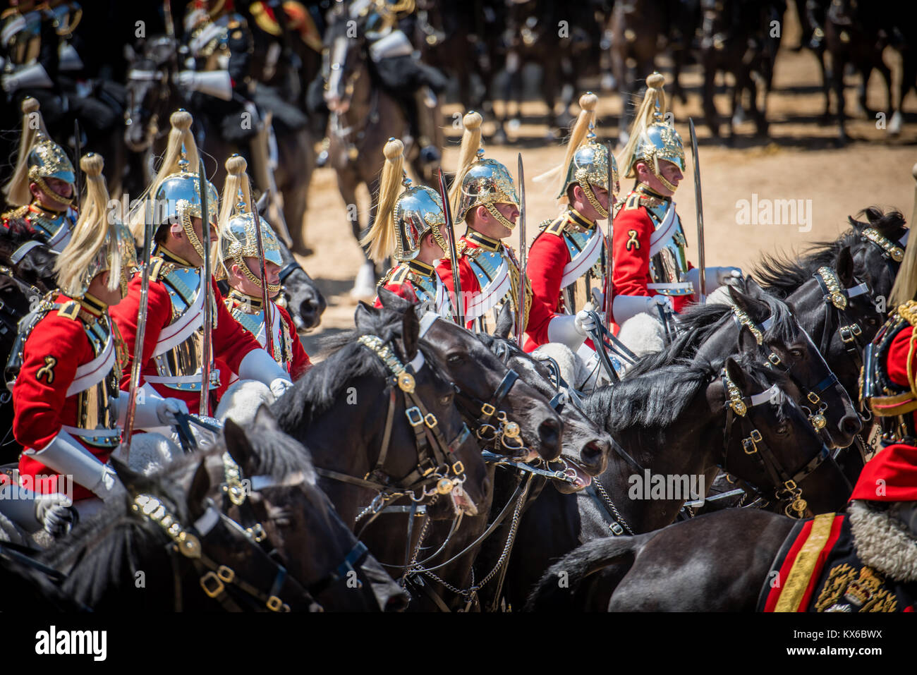 Die Farbe Proben 2017 Horse Guards Parade in London Stockfoto