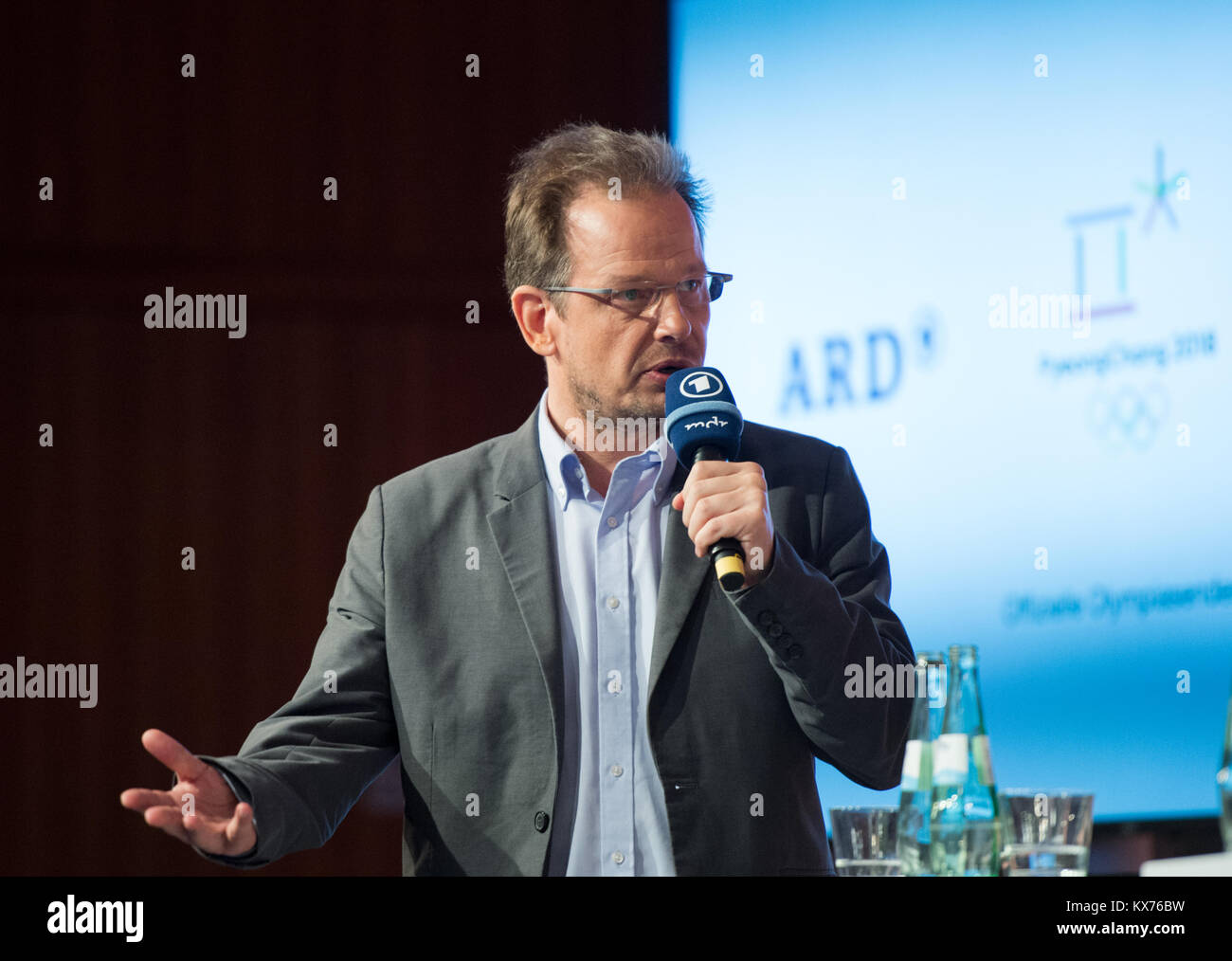 Hajo SEPPELT (ARD Doping-Experte) ARD/ZDF - Olympia und Paralympics Pressekonferenz in Berlin, Deutschland, 12.12.2017. | Verwendung weltweit Stockfoto