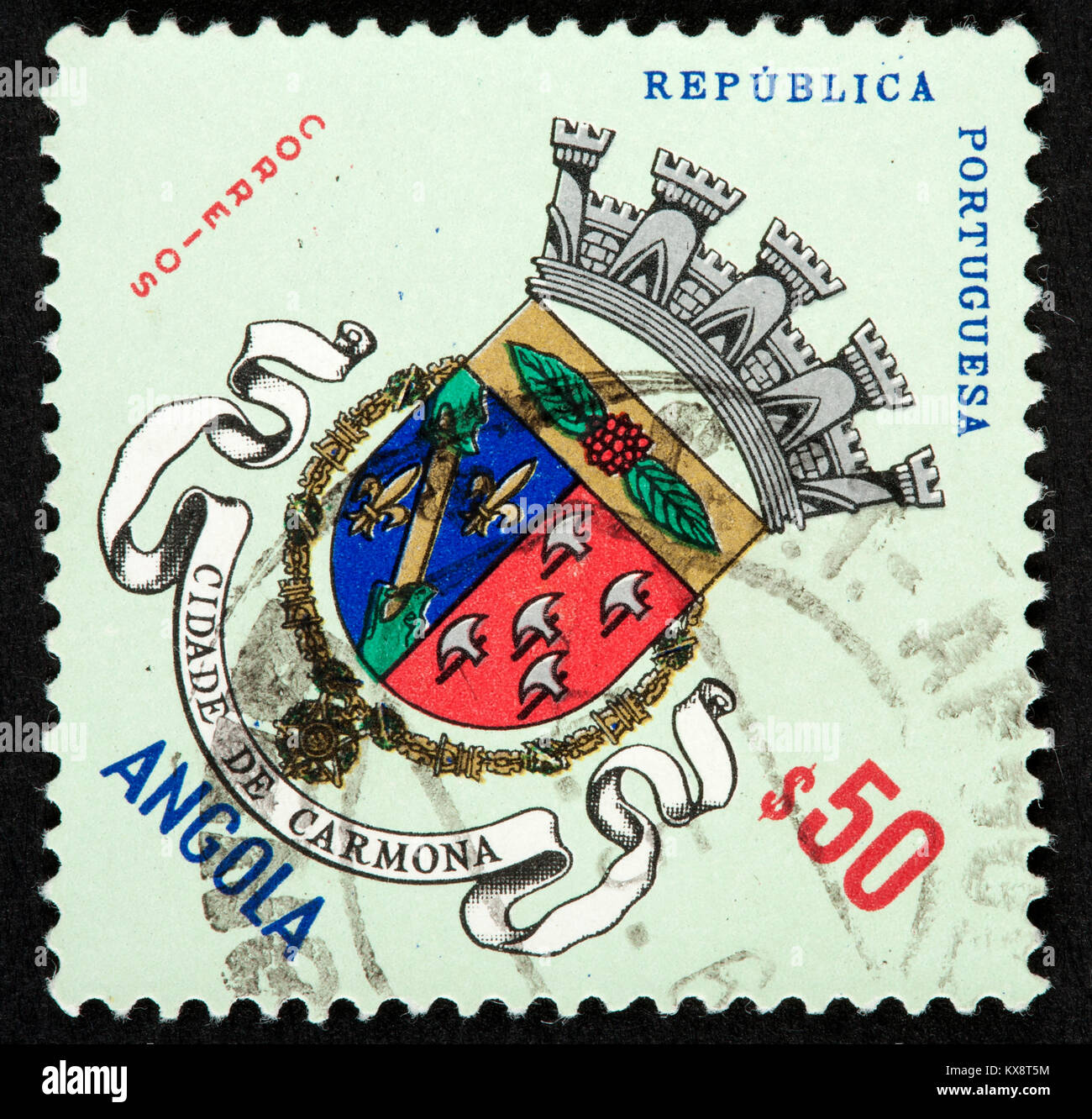 Portugiesisch-Angola-Briefmarke Stockfoto