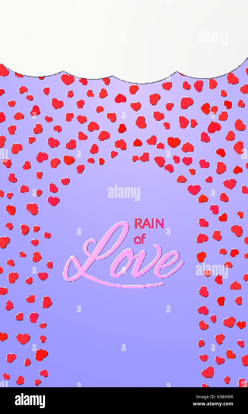 Helle Regen der Liebe card Design Hintergrund Stock Vektor