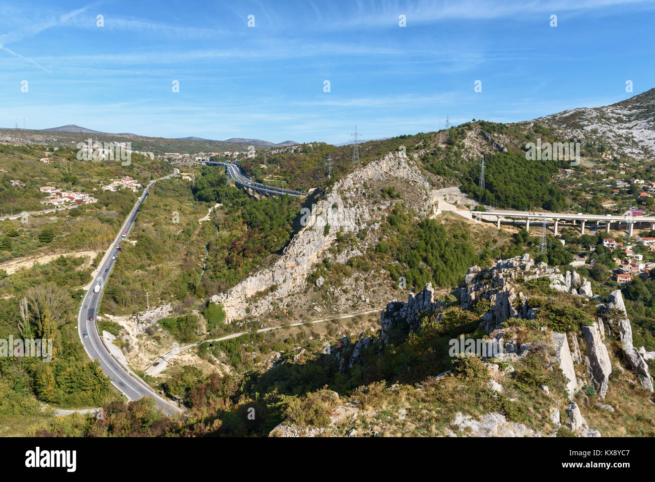 Tunel Mihovilovići von Klis Festung, Kroatien Stockfoto