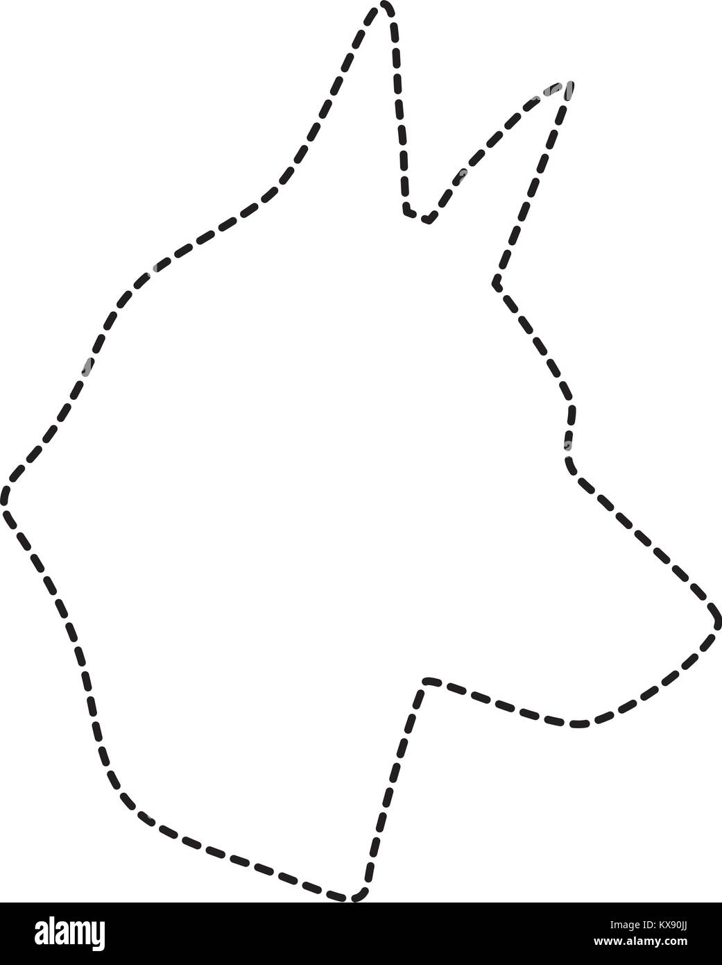 Gepunktete Form niedlichen Hund Kopf Tier Cartoon Stock Vektor