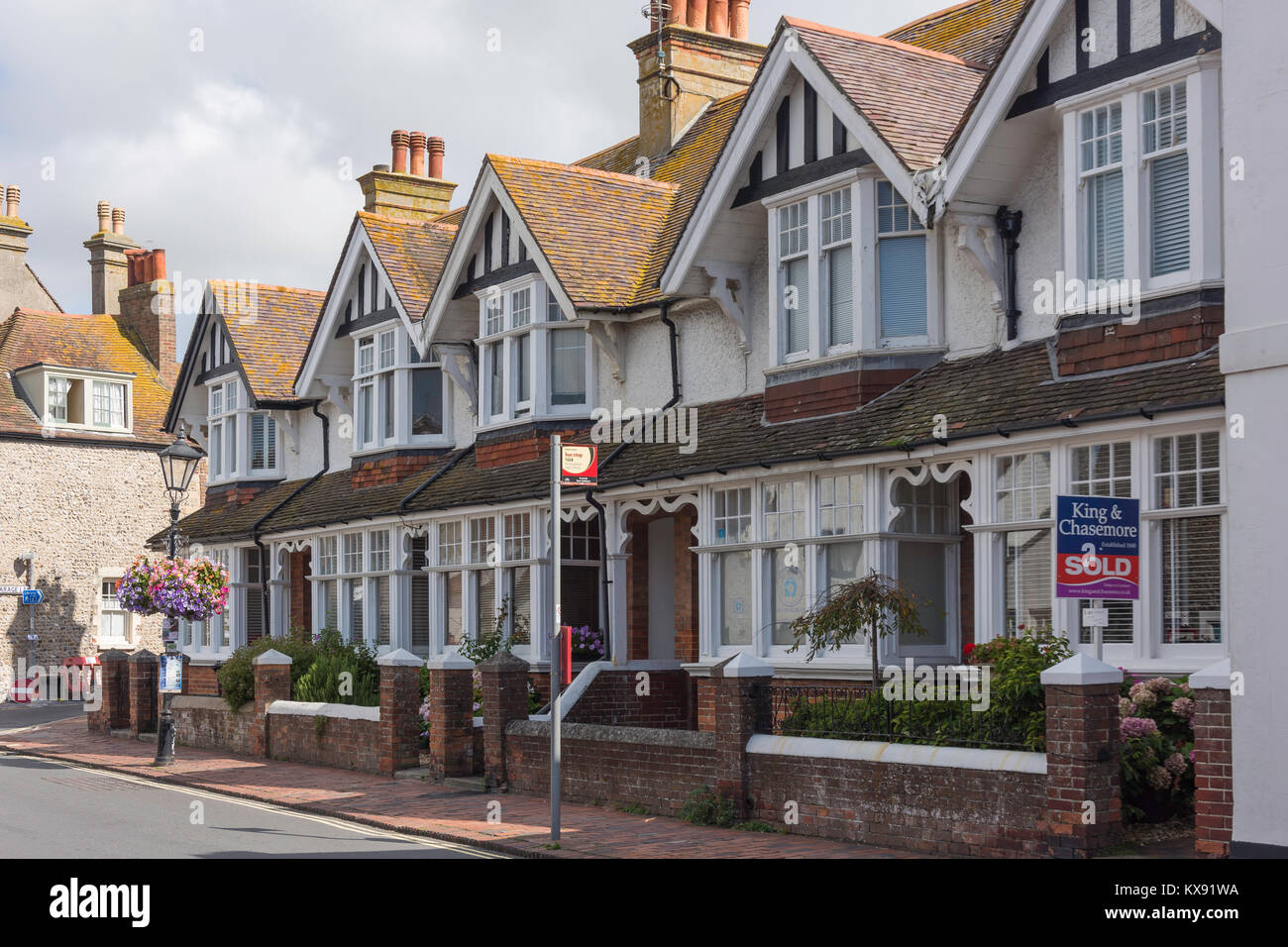 Reihenhäuser, High Street, Rottingdean, East Sussex, England, Vereinigtes Königreich Stockfoto