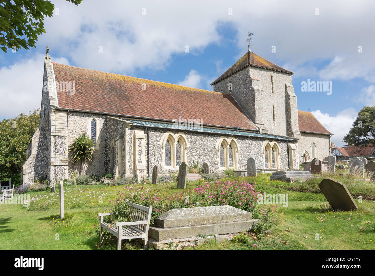 Die Pfarrkirche von Rottingdean, der Grünen, der Rottingdean, East Sussex, England, Vereinigtes Königreich Stockfoto
