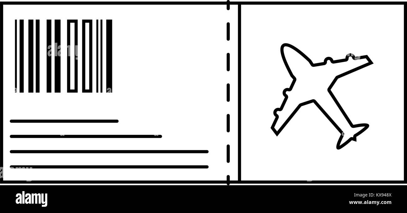 Line Flugticket Reise Urlaub Tourismus Stock Vektor