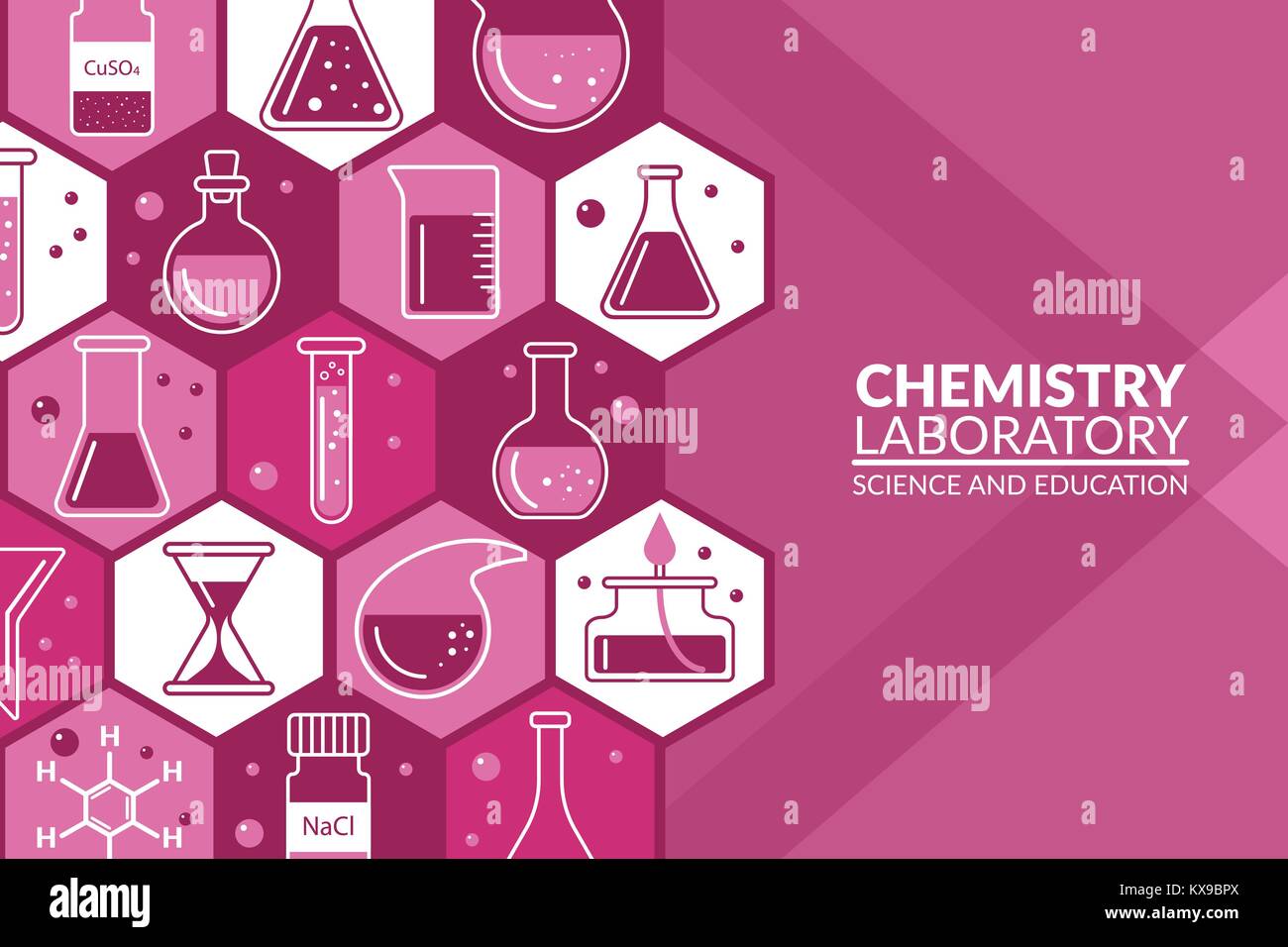 Wissenschaftliche Forschung im Labor kreative Banner. Vector Illustration Stock Vektor
