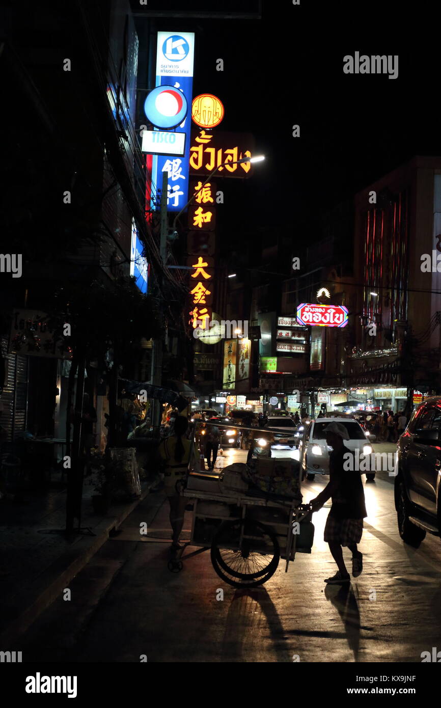 Straßenhändler in Chinatown, Bangkok, Thailand Stockfoto