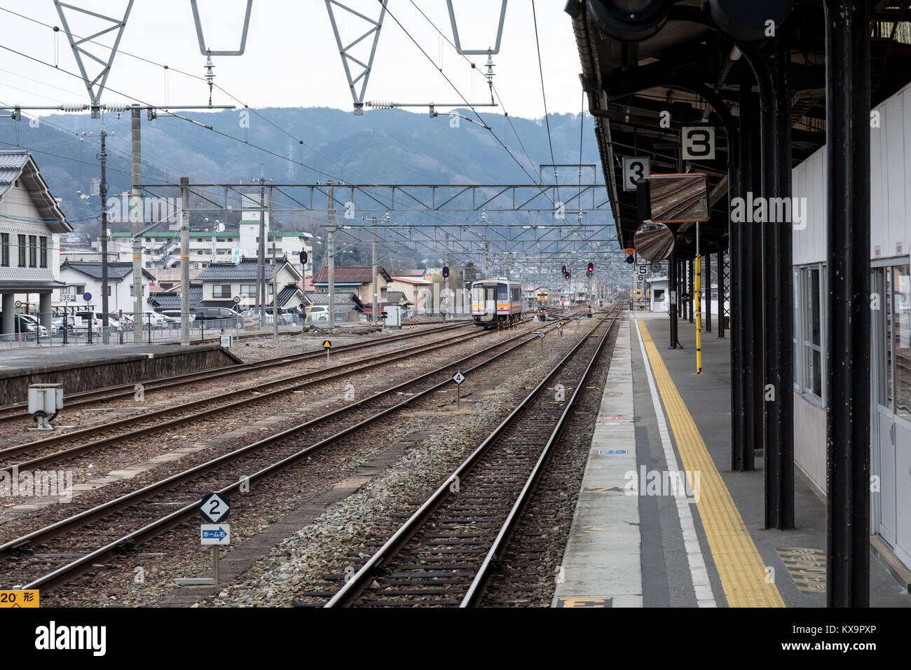 Niimi Station, Okayama Präfektur, Japan Stockfoto