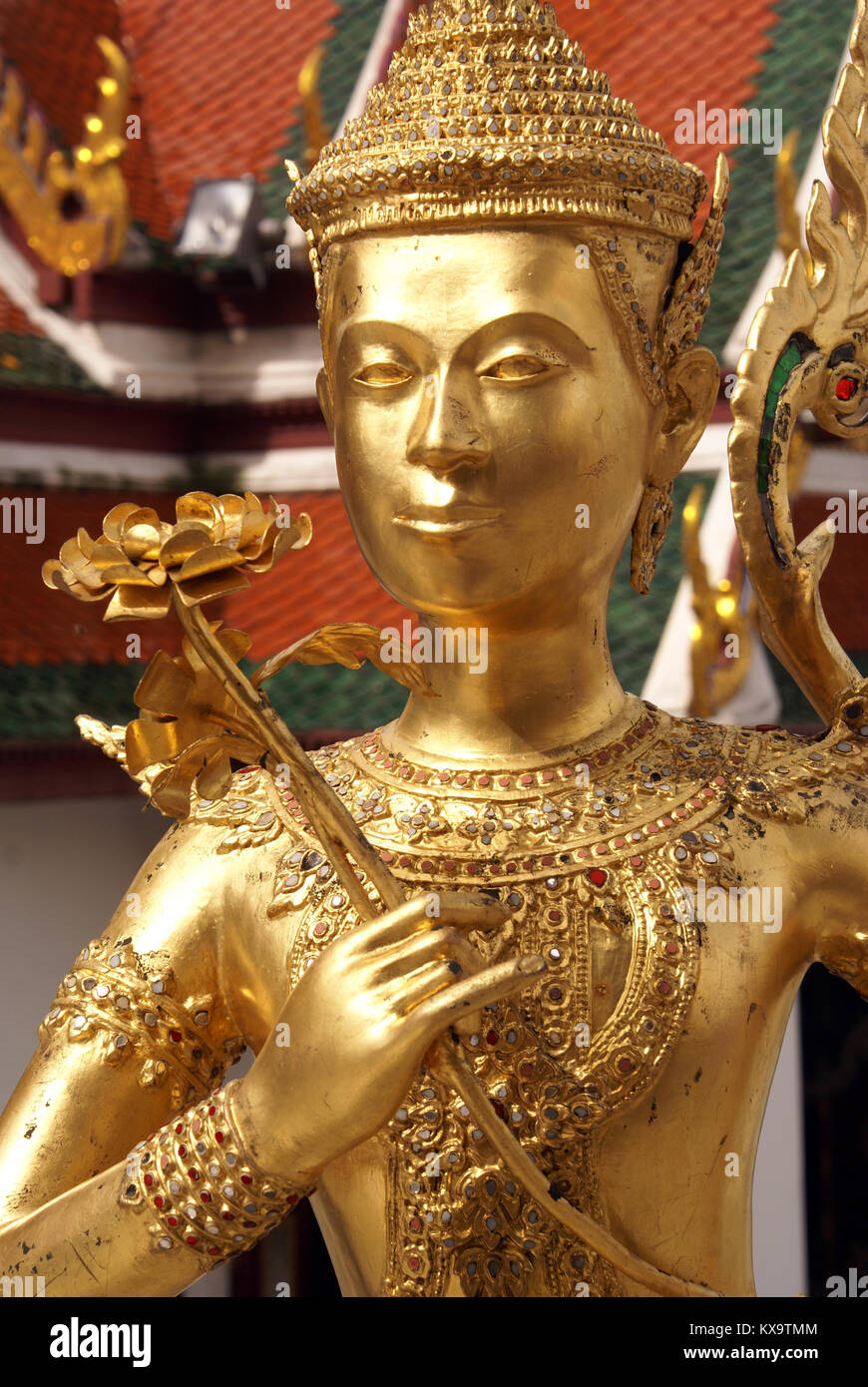 Leiter der goldenen Göttin in Wat Phra Keo, Thailand, Bangkok Stockfoto