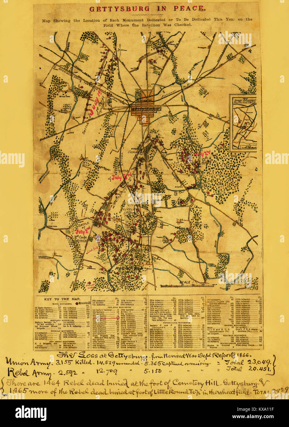 Gettysburg Schlachtfeld Stockfoto