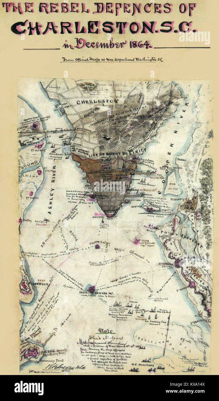 Karte des Potomac Flusses, Va: von Alexandria unter dem Occoquan. Stockfoto