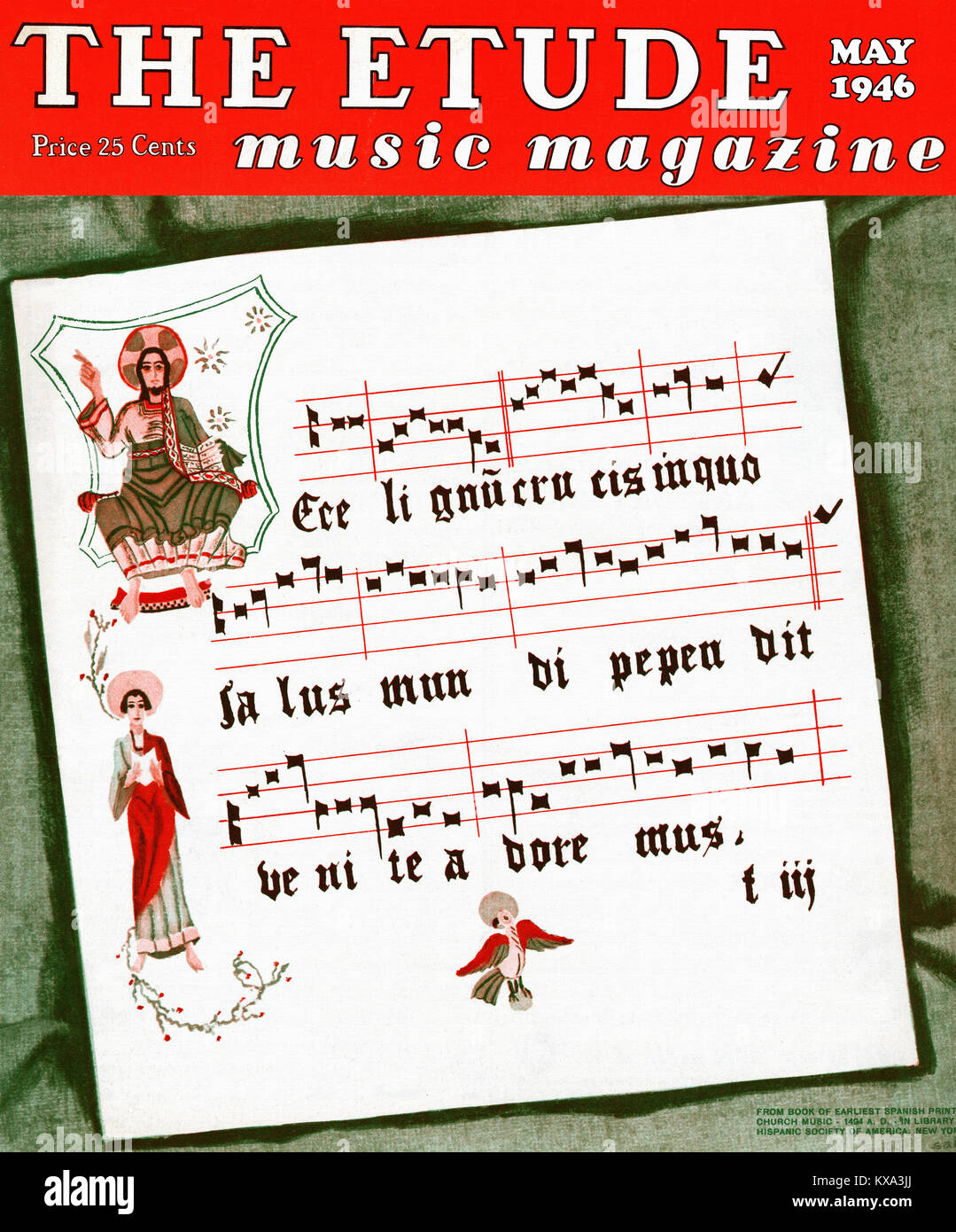 Frühesten Spanischen gedruckte Kirchenmusik Stockfoto
