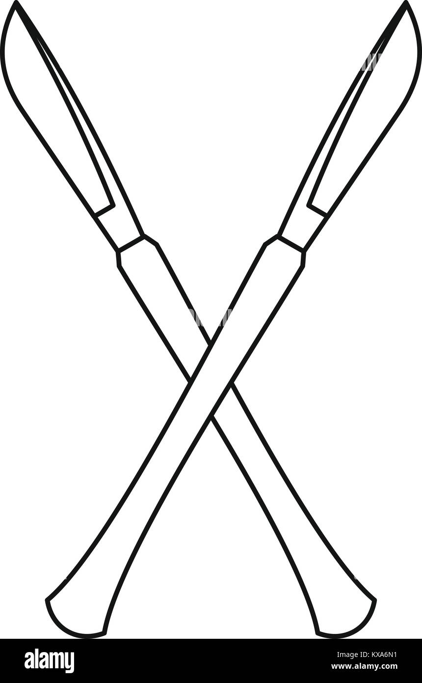 Gekreuzt Chirurg skalpelle Symbol, outline Style Stock Vektor