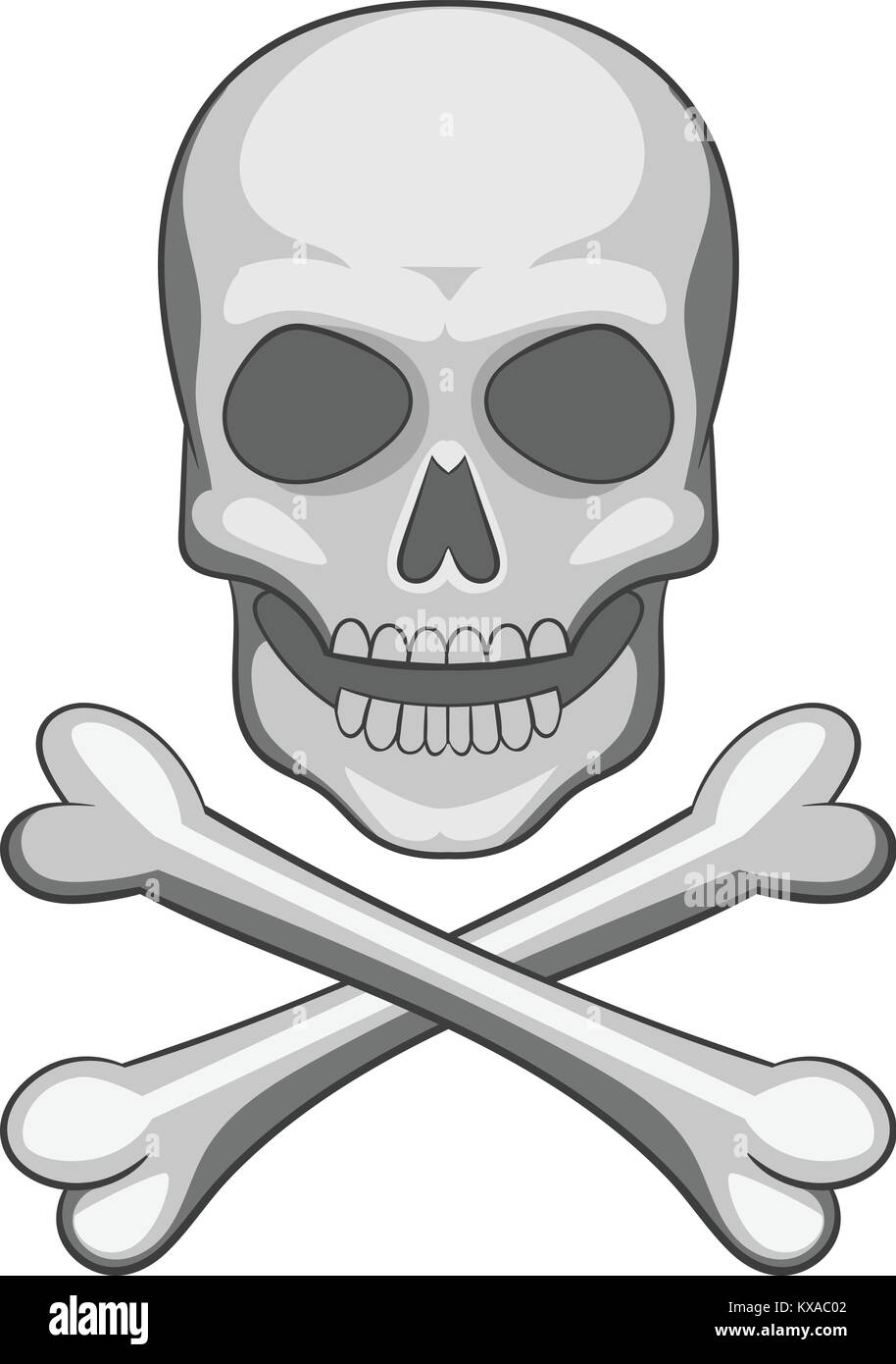 Totenkopf Mit Gekreuzten Knochen Symbol Cartoon Stil Stock Vektorgrafik Alamy